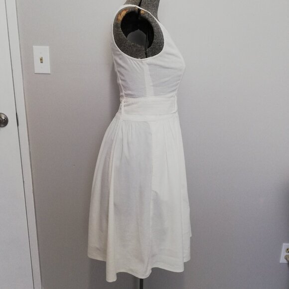 Theory Off White Linen Blend Dress with Belt Size 6 - Picture 4 of 11